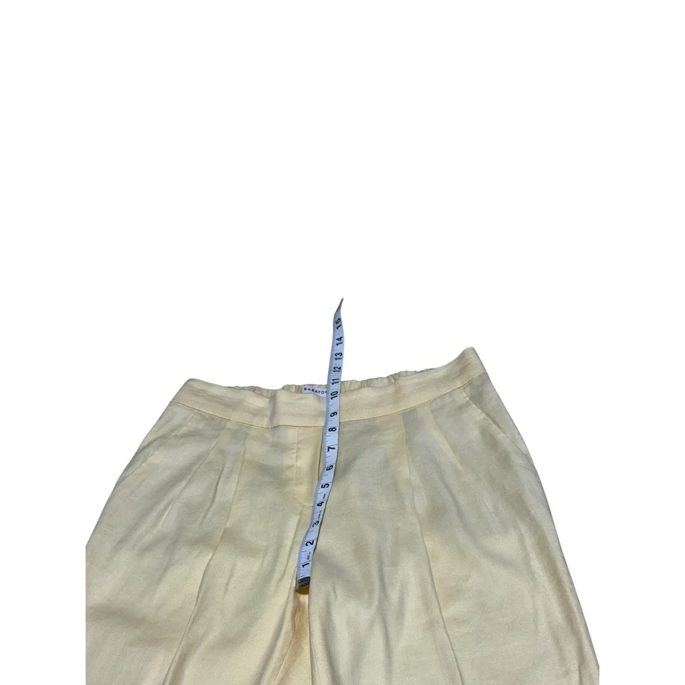 Babaton Aritzia Linen Blend Pull-On Ankle Pants Size 2 Butter Yellow Pleated